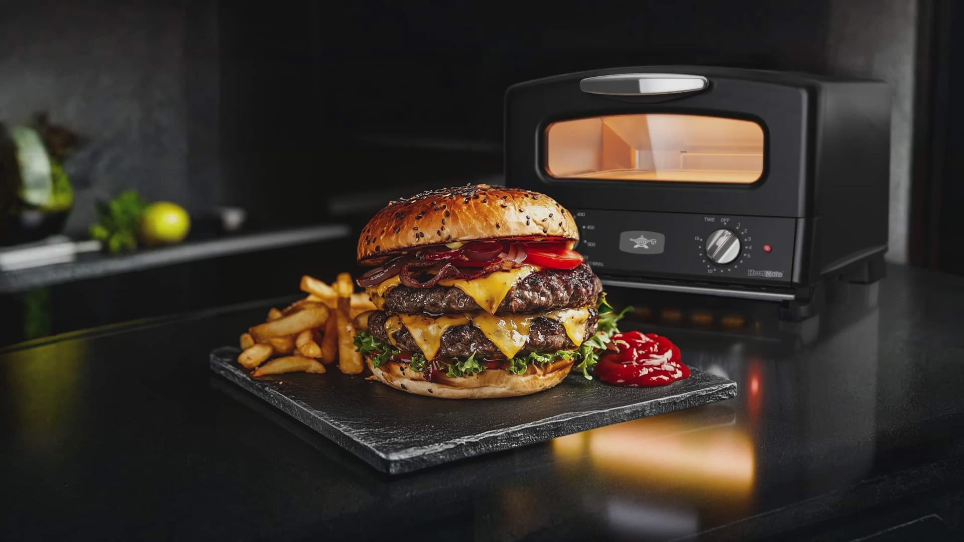 Load video: A product video representing graphite toaster oven capabilities